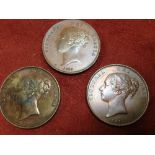 GB COINS: VICTORIAN COPPER PENNIES, 1841, 1854,