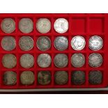 GB COINS: LINDNER COIN TRAY OF SHILLINGS,
