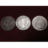 GB COINS: HALFCROWNS 1887, 1909,