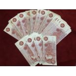 QUANTITY OF TEN SHILLING BANKNOTES, HOLLOM, O'BRIEN OR FFORDE,