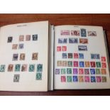 BOX WITH COLLECTIONS IN SEVEN PEG ALBUMS, CZECH, FRANCE AND COLONIES, GERMANY, HUNGARY, RUSSIA,