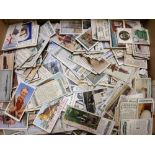 BOX OF MIXED CIGARETTE CARDS,