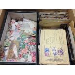 BOX OF VARIOUS IN PACKETS AND LOOSE, MINT SOUTH AFRICA, MUCH USED KG6,