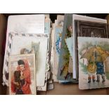 BOX OF VICTORIAN AND LATER GREETINGS CARDS (155)