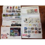 GB: BOX WITH 2002-2012 FDC COLLECTION IN TWO ROYAL MAIL ALBUMS AND LOOSE