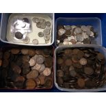 PLASTIC TUB WITH A HEAVY ACCUMULATION MAINLY GB COINS,