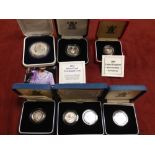 GB COINS: SILVER PROOFS IN CASES, 1994 £2, 1989 PIEDFORT £1, 1993-2000 £1 (4),