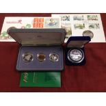 NORFOLK ISLAND 2001 PROOF SET, 2006 SETTLEMENT MEDALLION, COIN COVERS ETC.