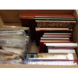 BOX OF VARIOUS IN ALBUMS AND LOOSE, CATALOGUES ETC.