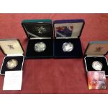 GB COINS: SILVER PROOFS IN CASES, 1997 PIEDFORT £2, 2000 PIEDFORT £5, 2004 STEAM LOCO £2,