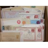 SMALL BOX OF COVERS AND CARDS, GB STATIONERY, CRETE, USA, NZ ETC.