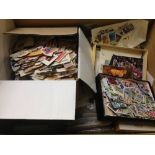 BOX OF ALL WORLD LOOSE STAMPS IN PACKETS AND SMALL BOXES
