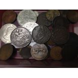 TUB MIXED COINS INCLUDING GB 1898 CROWN, NOVA SCOTIA 1856 ONE PENNY TOKEN ETC.