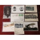 MIXED POSTCARDS, BRIGHTON COURT-SIZE (2), SHEFFIELD TRAM RP, EARLY PLANE RP, POSTAL INTEREST ETC.