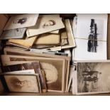 BOX OF CABINET CARDS, CDV, PHOTOS (APPROX 112),