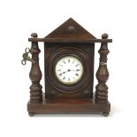 VICTORIAN MAHOGANY 8 DAY MANTEL CLOCK.