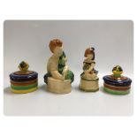 TWO ASHSTEAD PHOEBE STABLER FIGURES AND TWO PRESERVE POTS