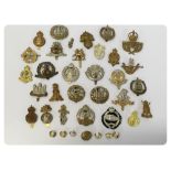 25 ASSORTED BRITISH MILITARY CAP BADGES