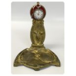 CAST METAL POCKET WATCH STAND FINISHED IN GOLD LACQUER,