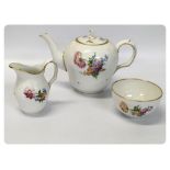 A COPENHAGEN TEA SERVICE WITH POLYCHROME FLORAL DECORATION (22 PIECES)