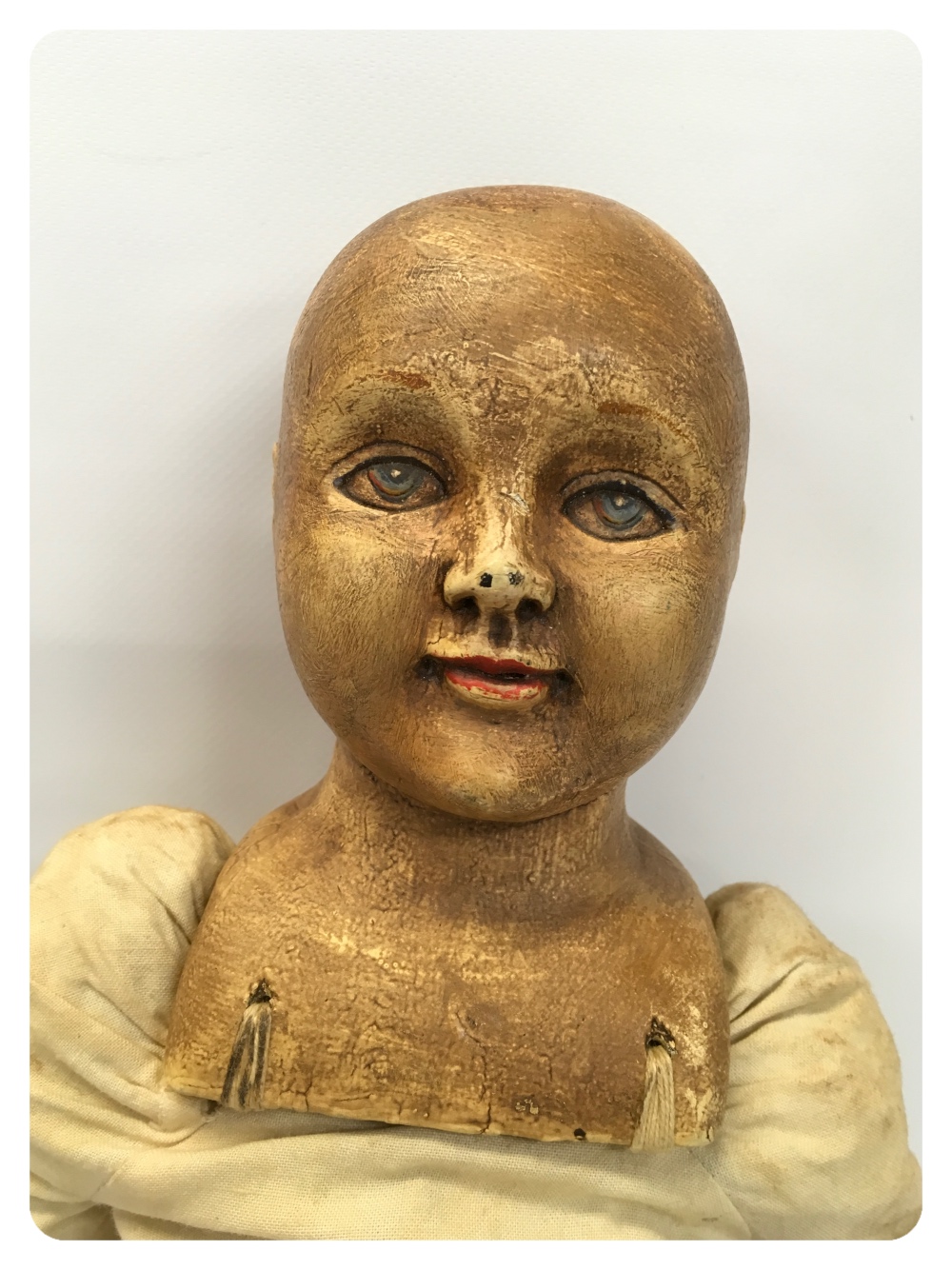ANTIQUE DOLL WITH PAPIER MACHE HEAD,HANDS AND FEET, - Image 2 of 2