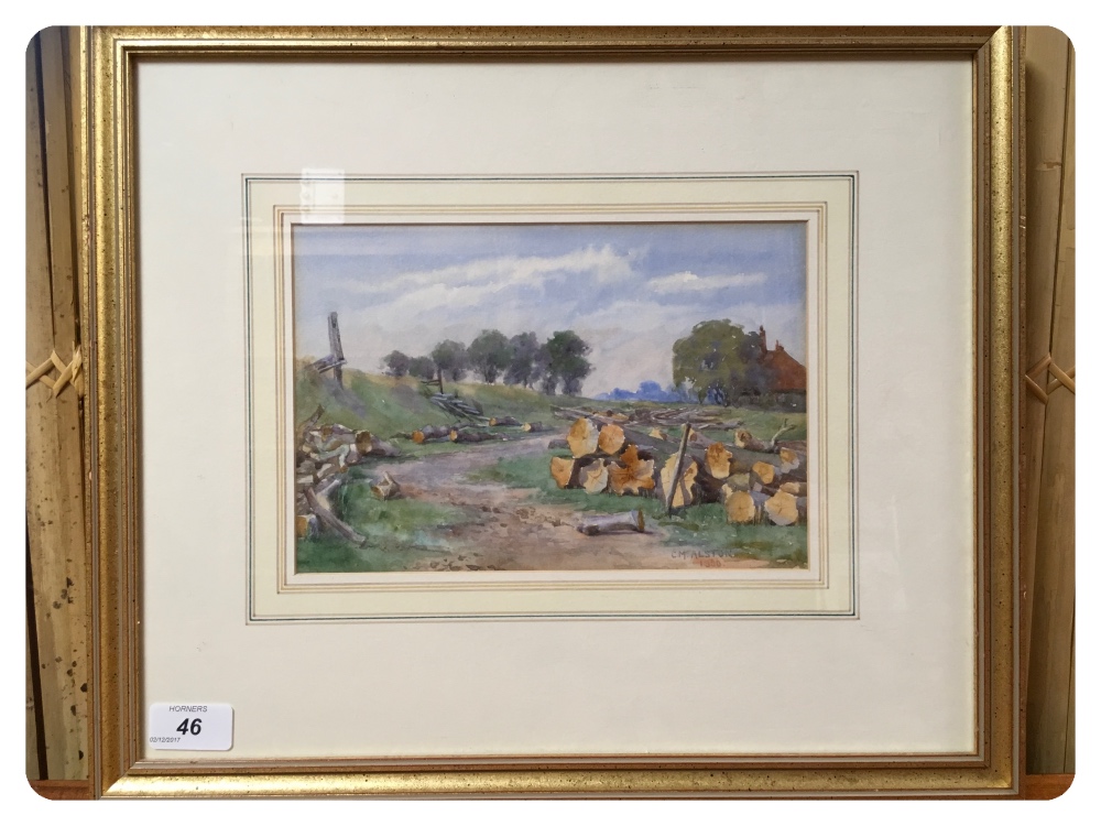 WATERCOLOUR "THE TIMBER YARD" BEARING SIGNATURE CHARLOTTE M. - Image 2 of 4