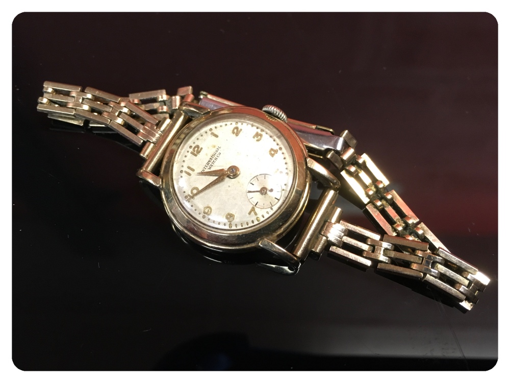 LADIES VINTAGE IWC WRIST WATCH, THE CASE MARKED 375,