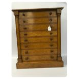 ANTIQUE WELLINGTON CHEST IN SOLID OAK,