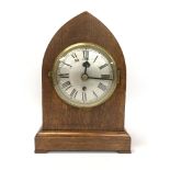 ANTIQUE OAK CASED LANCET CLOCK WITH FUSEE 8 DAY MOVEMENT MARKED 'TAMESIDE' 11374.