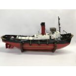 BESPOKE BUILT LIVE STEAM TID CLASS TUG WITH REMOTE CONTROL ,100CM LONG,