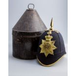 A Royal Military College, Sandhurst, Gentleman Cadet's Victorian blue cloth helmet, with spike