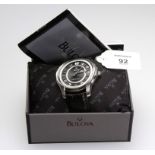 A gentleman's Bulova Precisionist wristwatch, with black enamel dial, Arabic numerals and outer