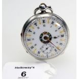 A lady's Victorian key wind silver watch, the well painted enamel dial, marked 'N Betteridge' to