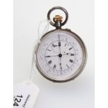 A Swiss doctors type crown wind pocket watch with 0.935 silver case