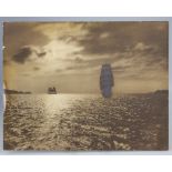 Willard E. Worden (1868-1946, American) Ships probably off the San Francisco headland toned