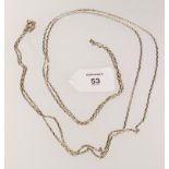 A Victorian trace link long chain, with single clip connection, 182cm long