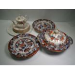 A collection of ceramics, including a Royal Albert Moss Rose part tea service, 19th century Imari