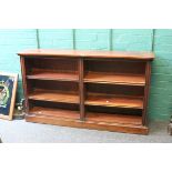 A part Victorian mahogany low waisted open bookcase, with moulded details, 153cm