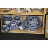 A collection of mostly 19th century blue and white ceramics