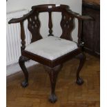 A George III style mahogany carver armchair, with cabriole legs