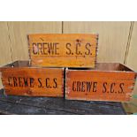 Rolls-Royce Limited, three wooden crates, from the Crewe factory, supplied by Nottingham Mills,