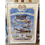 Rolls-Royce 50 years at Crewe, framed poster, frame size 24 x 17 inches, depicting Silver Spirit,