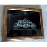 Mulliner Park Ward large oak framed mirror, showing the insignias of Rolls-Royce and Bentley,