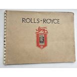 Rolls-Royce Derby booklet 1937 car production etc, embossed card covers, ring bound, 26 pages, 8.