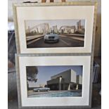 Bentley GTC large framed showroom pictures, two large colour matching pictures mounted and framed in