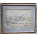 Adrian Maurice Daintrey (British 1902-1988) A Georgian manor house ink and wash, signed lower