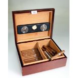 Hillside House, a mahogany veneered humidor and contents