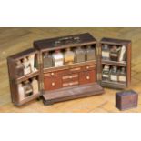 A George IV mahogany apothecary's box, with double door opening to reveal the original contents,