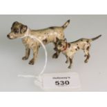 An Austrian cold painted bronze Jack Russell, and one other dog, 8 and 6cm