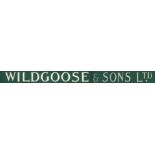 A large circa 1920s carved wood and gilded shop advertising sign, Wildgoose & Sons Ltd, Manufactured